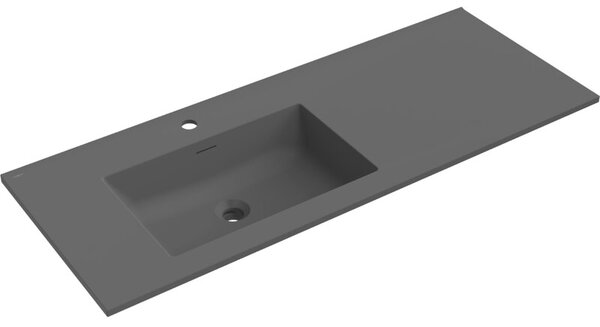 Mexen Otis umywalka wpuszczana w blat lewa 121 x 46,5 cm, czarna mat - 25181271L