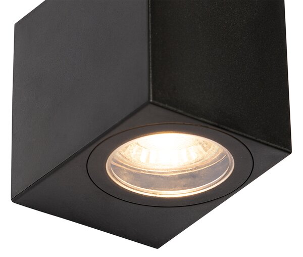 Inteligentna lampa ścienna zewnętrzna czarna IP65 z Wifi GU10 50mm - Baleno