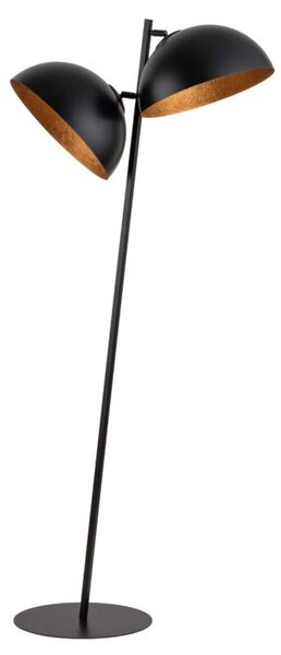Lampa podłogowa pochylona biała dwie czarno-miedziane kopuły 2xE27 15W Sfera Sigma Lighting