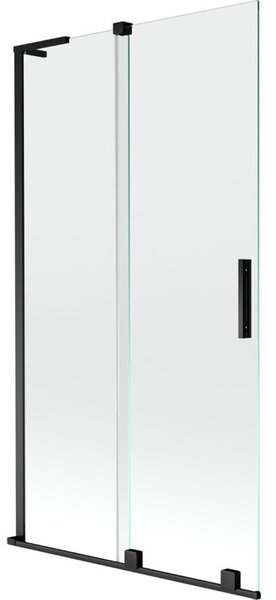 Mexen Velar L parawan nawannowy 2-skrzydłowy rozsuwany 100 x 150 cm, transparent, czarny - 896-100-003-01-70