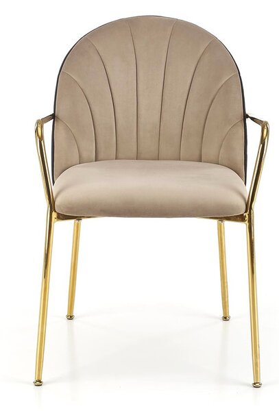 Szare pikowane krzesło w stylu glamour 8x D4-C35