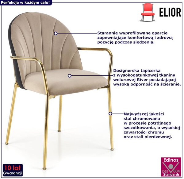 Szare pikowane krzesło w stylu glamour 8x D4-C35