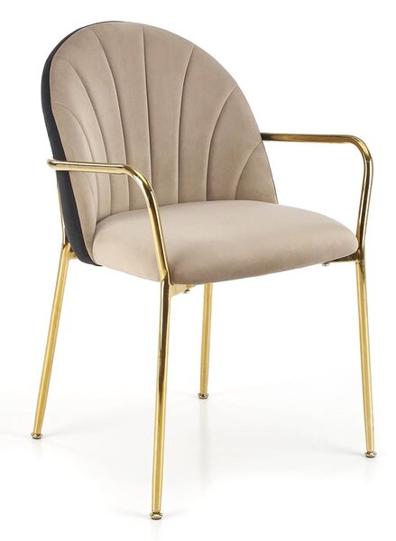 Szare pikowane krzesło w stylu glamour - Elvot