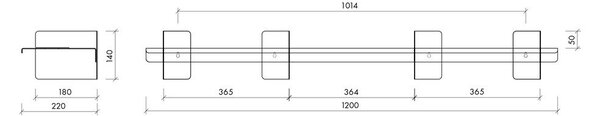 Metalowa półka w kolorze srebra 120 cm Tivo – noo.ma