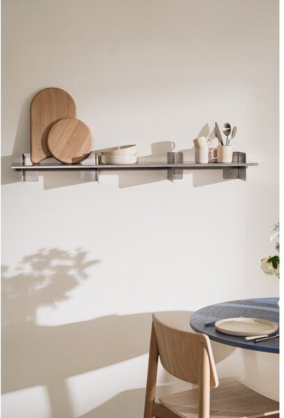 Metalowa półka w kolorze srebra 120 cm Tivo – noo.ma