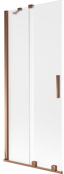 Mexen Velar parawan nawannowy 2-skrzydłowy rozsuwany 85 x 150 cm, szron, różowe złoto - 896-085-000-31-60