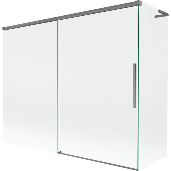 Mexen Rox L parawan nawannowy 2-skrzydłowy rozsuwany 190 + 80 x 150 cm, transparent, gun metal - 8C9L-190-080-95-00