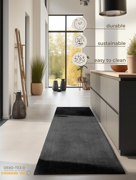 Czarny chodnik z juty 80x200 cm Bouclé – Hanse Home