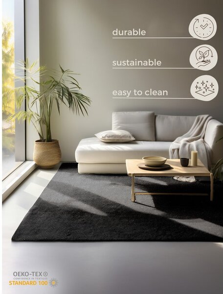 Czarny dywan z juty 120x170 cm Bouclé – Hanse Home