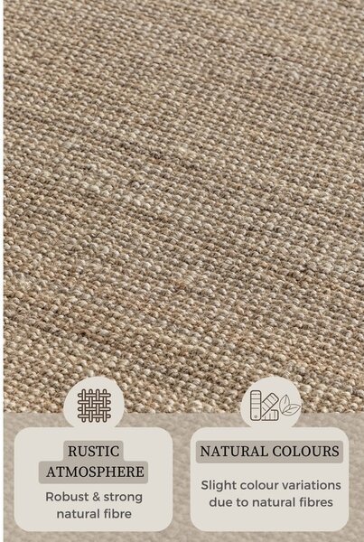 Szarobrązowy dywan z juty 60x90 cm Bouclé – Hanse Home