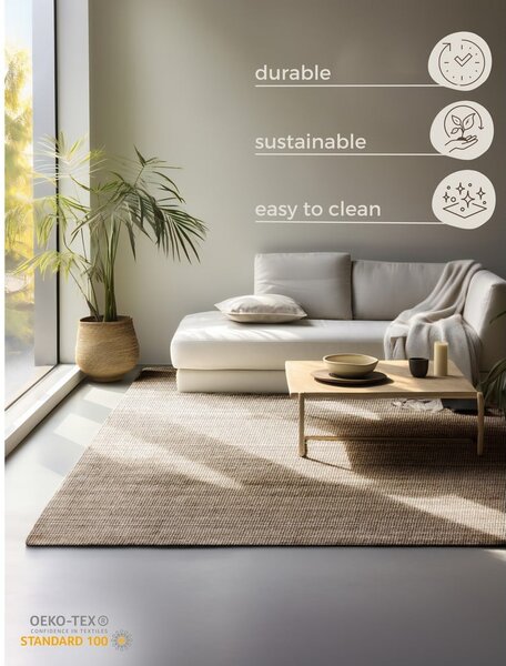 Szarobrązowy dywan z juty 60x90 cm Bouclé – Hanse Home