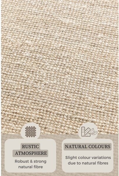 Kremowy dywan z juty 160x230 cm Bouclé – Hanse Home