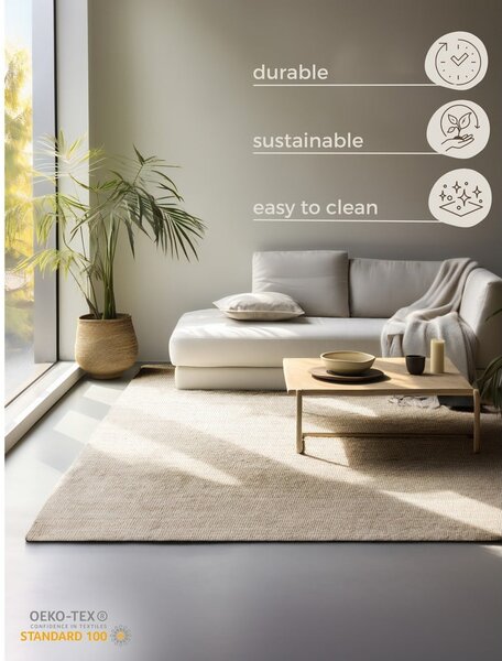 Kremowy dywan z juty 160x230 cm Bouclé – Hanse Home