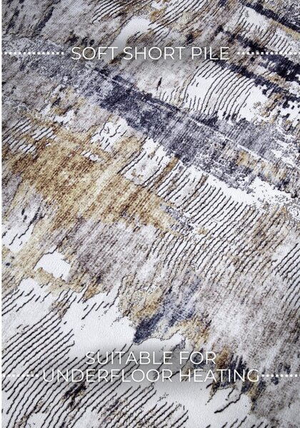 Jasnoszary dywan 80x150 cm Malard Anthracite Gold – Elle Decoration