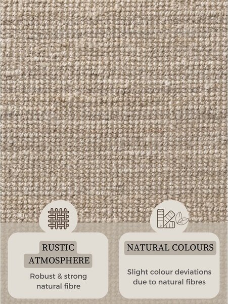 Kremowy okrągły dywan z juty ø 160 cm Bouclé Jaipur – Hanse Home