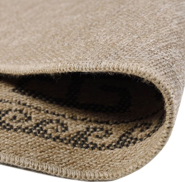 Czarno-beżowy okrągły dywan odpowiedni na zewnątrz ø 80 cm Comilla – Ayyildiz Carpets