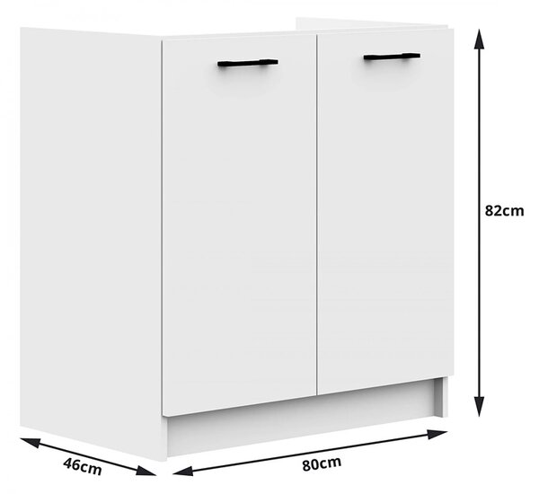 Zestaw Białych Mebli Kuchennych 240 Cm R8-M25