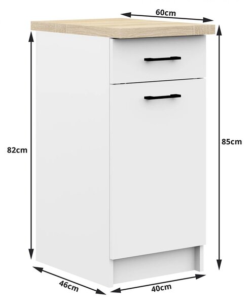 Zestaw Białych Mebli Kuchennych 240 Cm R8-M25