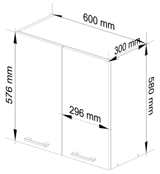 Biała górna szafka kuchenna z podwójnym frontem 60 cm C6-L34