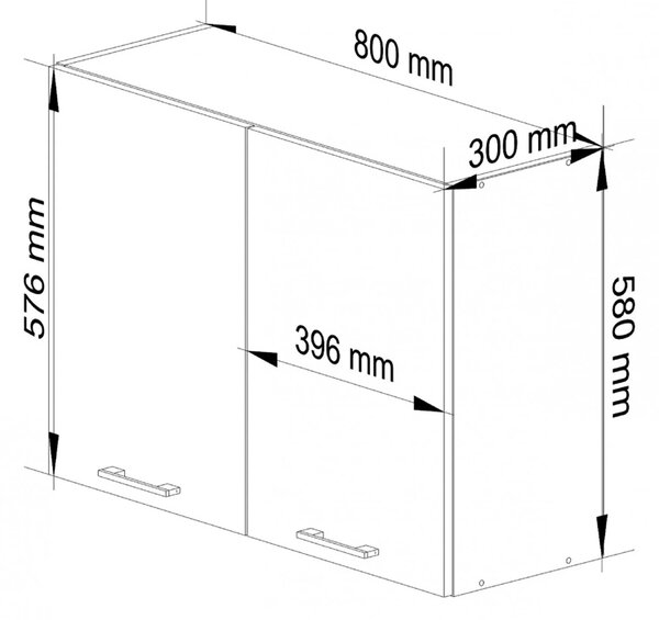 Biała górna szafka kuchenna 80 cm N7-D98