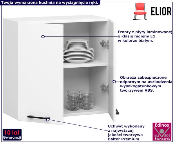 Biała górna szafka kuchenna z podwójnym frontem 60 cm C6-L34