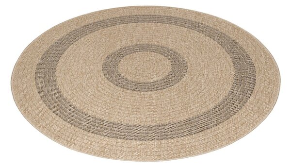 Czarno-beżowy okrągły dywan odpowiedni na zewnątrz ø 120 cm Comilla – Ayyildiz Carpets