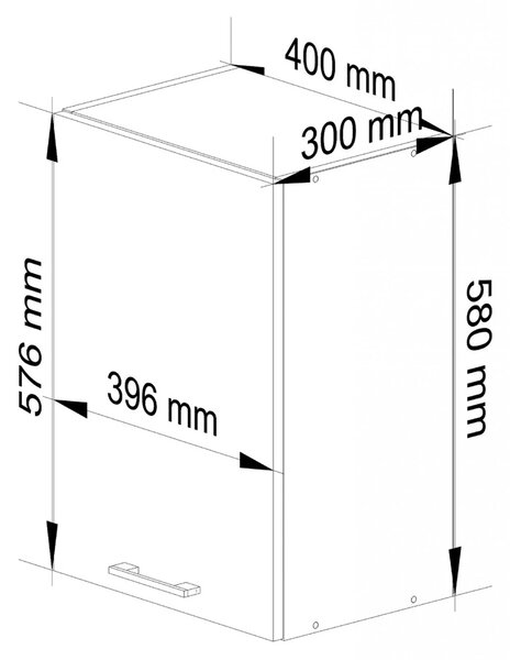Biała górna szafka kuchenna 40 cm B0-T80