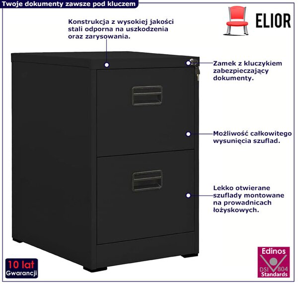 Kontenerek czarny na klucz pod biurko E5-T26
