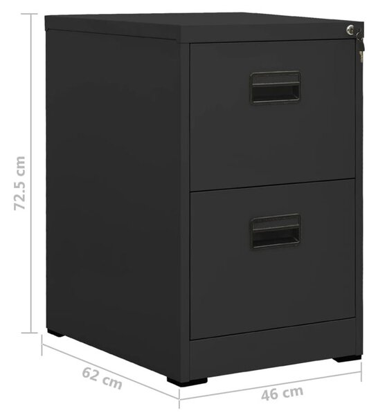 Antracytowy kontenerek pod biurko na klucz N0-K40