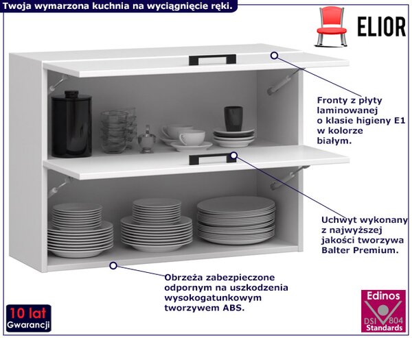 Biała górna szafka kuchenna z podwójnym frontem 80 cm R3-R54