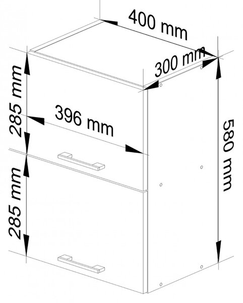 Biała górna szafka kuchenna 40 cm D8-B53