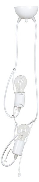 Lampa wisząca biała BOBI 2xE27x15W wym:60x20x20cm Emibig