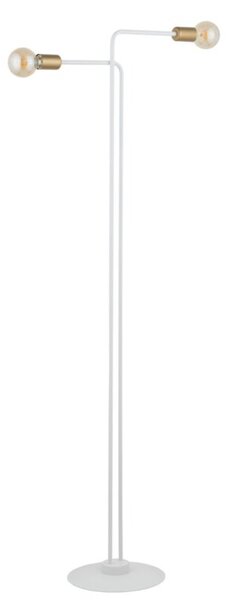 Lampa podłogowa dekoracyjna minimalistyczna podwójna biało-złota 2xE27 15W Gino Sigma Lighting