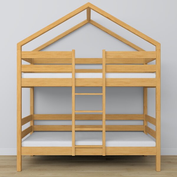 Sosnowe łóżko piętrowe domek N02