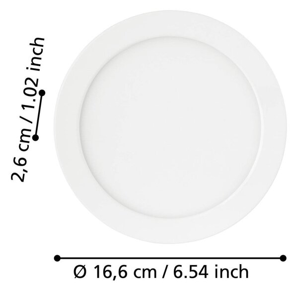 Biała lampa LED wpuszczana w sufit FUEVA 5 – EGLO