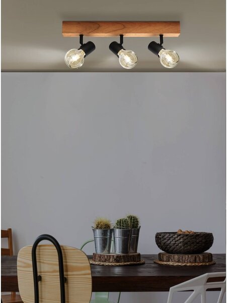Lampa sufitowa w czarno-naturalnym kolorze 5x48 cm TOWNSHEND 3 – EGLO