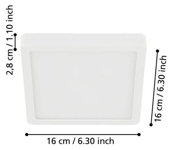 Biała lampa sufitowa LED 16x16 cm FUEVA 5 – EGLO