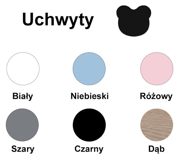Zestaw mebli dziecięcych MIŚ 3 el. - Wybór koloru - Komoda, Szafa, Regał