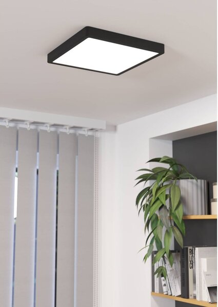 Czarna lampa sufitowa LED 28,5x28,5 cm FUEVA 5 – EGLO