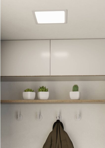 Biała lampa LED wpuszczana w sufit 22x22 cm FUEVA 5 – EGLO