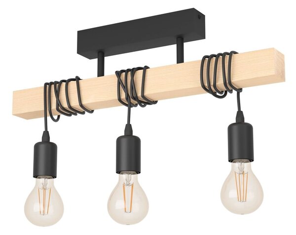 Lampa wisząca w czarno-naturalnym kolorze TOWNSHEND – EGLO