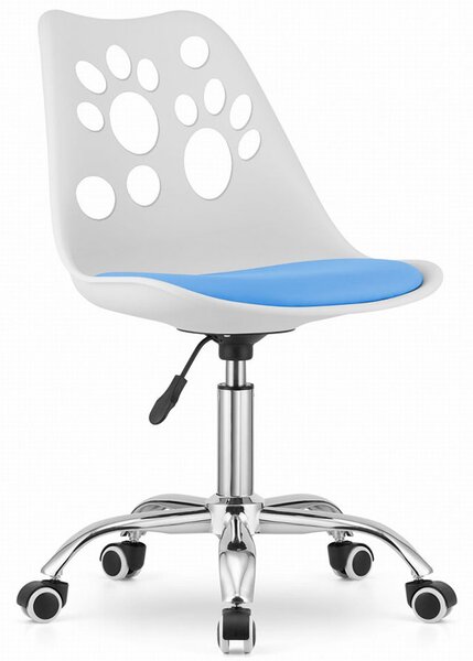 Biało-niebieskie krzesło dziecięce do biurka - Parpa