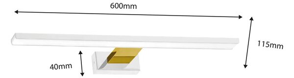 Nowoczesny kinkiet LED biały + złoty - 13,8W 60x11,5x4 cm Z6-G29