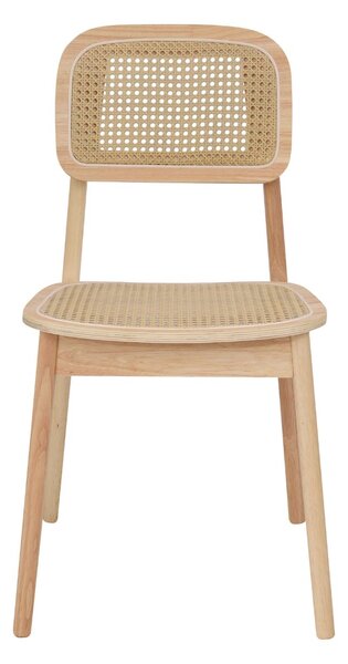 Krzesło Savio light z litego drewna kauczukowego, rattan