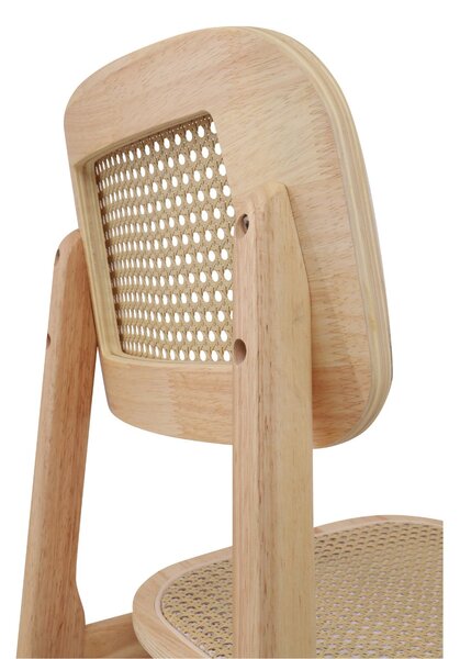 Krzesło Savio light z litego drewna kauczukowego, rattan