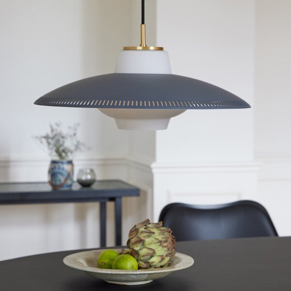 Lampa Wisząca Warm Nordic, Opal Shade, ściemnialny, szary, jadalnia, metal, skandynawski