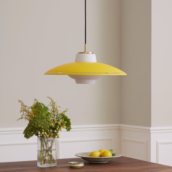 Lampa Wisząca Warm Nordic, Opal Shade, ściemnialny, żółty, jadalnia, metal, skandynawski
