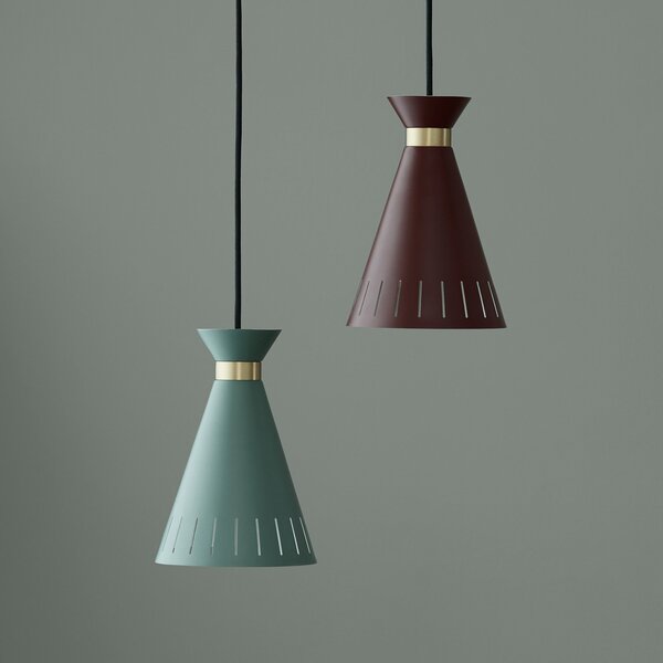 Lampa Wisząca Warm Nordic, Cone, ściemnialny, zielony, jadalnia, metal, vintage