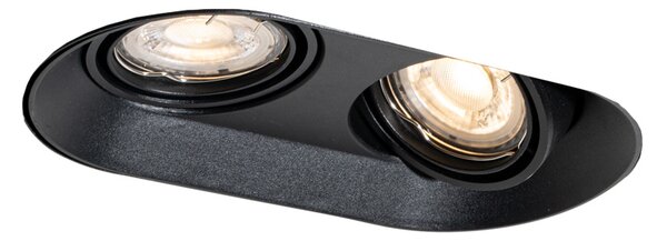 Okrągły podtynkowy reflektor czarny GU10 50 mm 2-punktowy - Hubs
