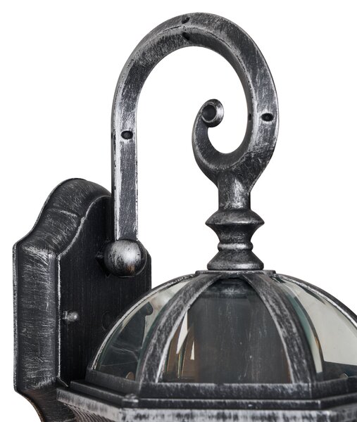 Klasyczna zewnętrzna lampa ścienna antyczne srebro IP44 - Glasgow
